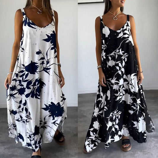 48% OFF Cotton floral women's sleeveless dress