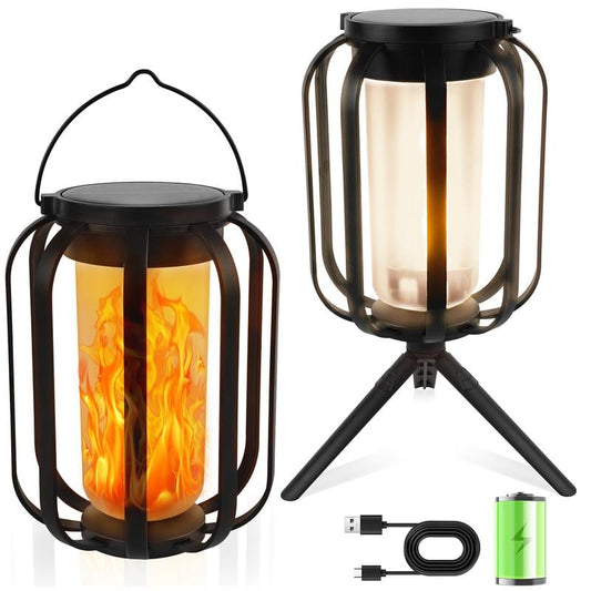 9 inch Solar lantern outdoor light with base